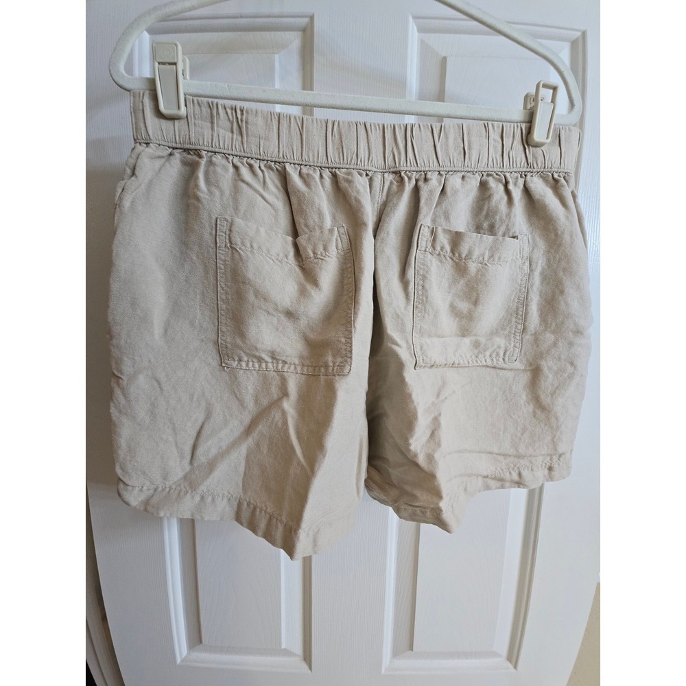 A New Day Womens Beige Linen Blend Pull On Shorts Tan Size Large Elastic Waist - Picture 2 of 7